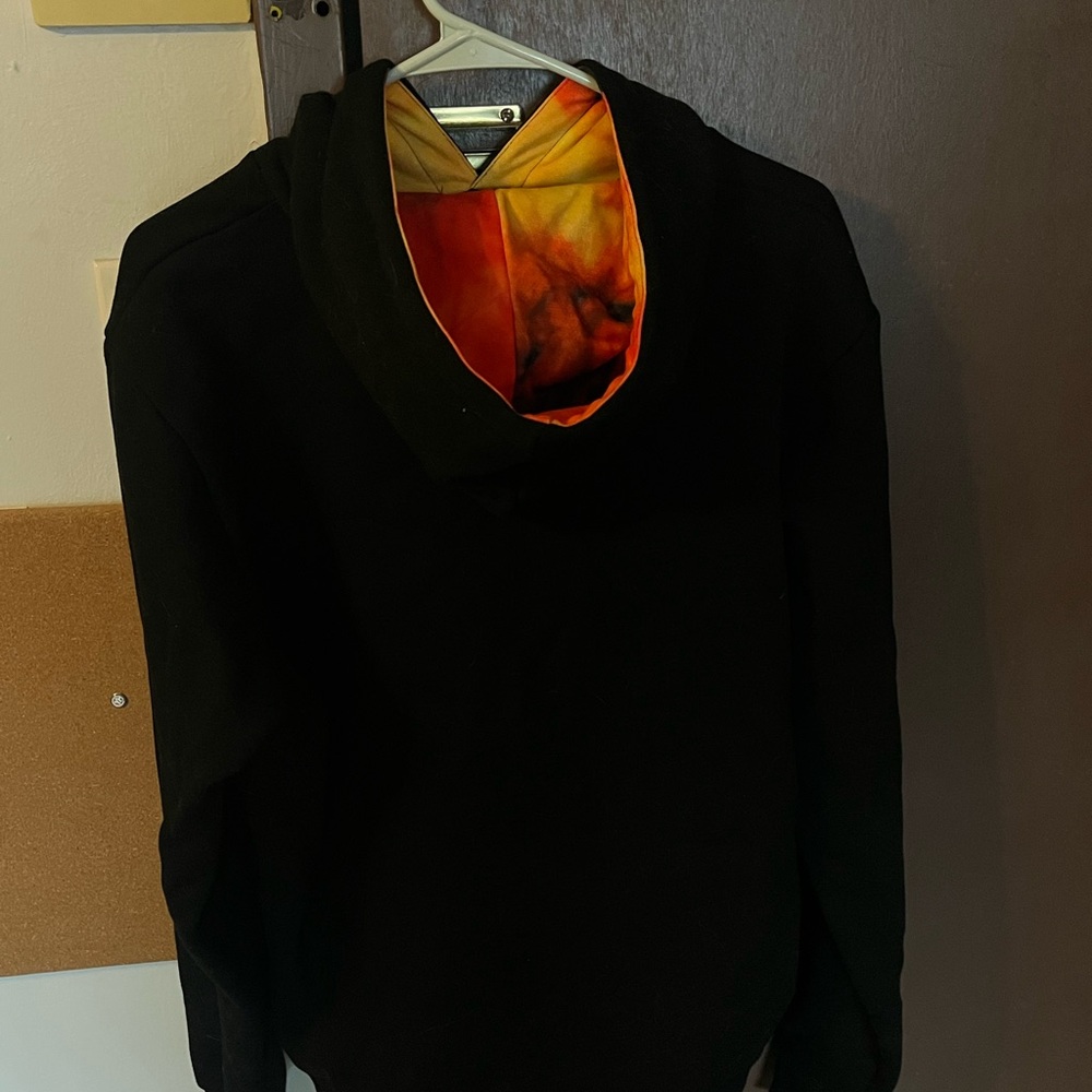 Black and Orange Tie Dye Illenium Unisex Sweatshirt - Picture 2 of 4